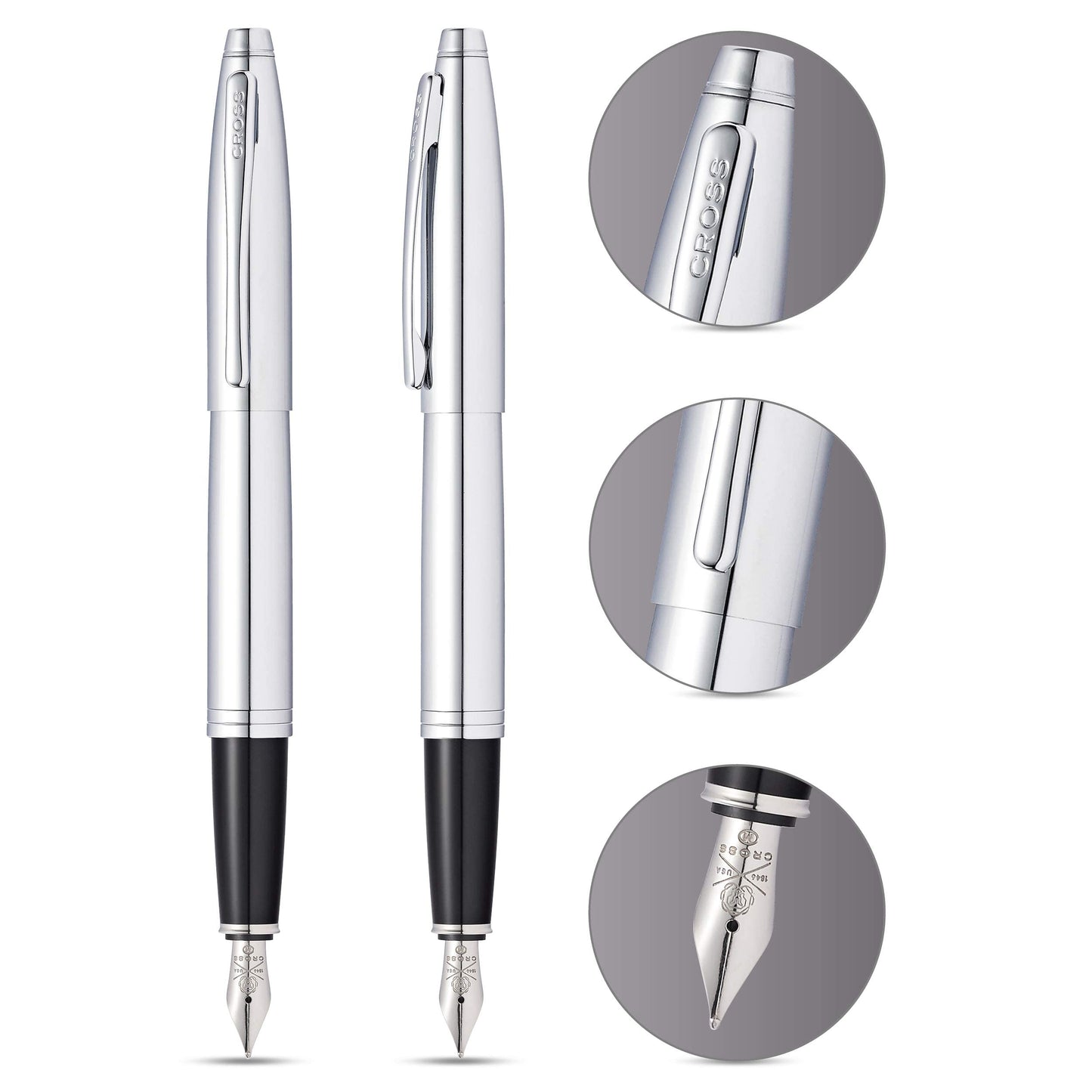 Cross AT0116-1 Calais Chrome Fountain Pen