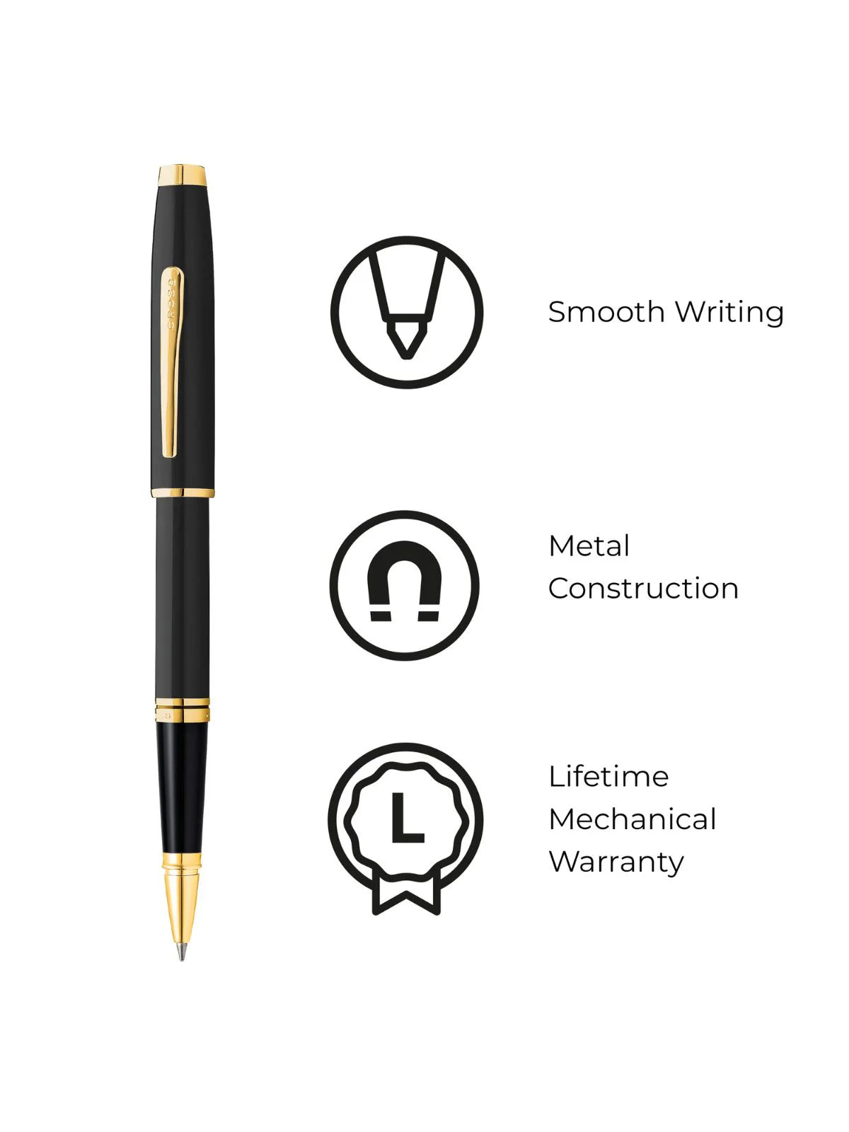 Cross 665-11 Coventry Black Lacquer GT Roller Pen