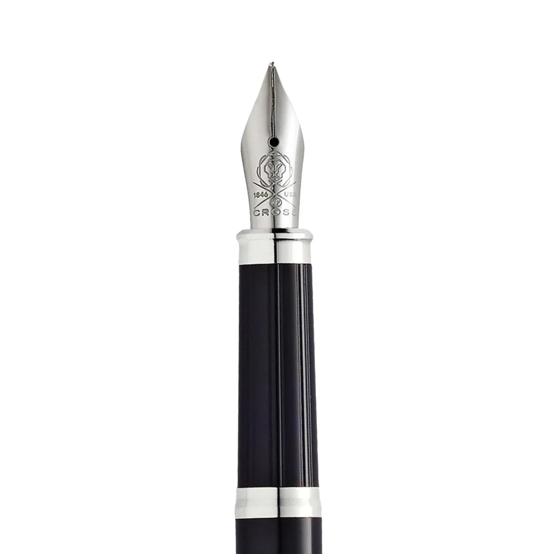 Cross 86WG-157 Cent II Black Lacquer With Chrome M Fountain Pen