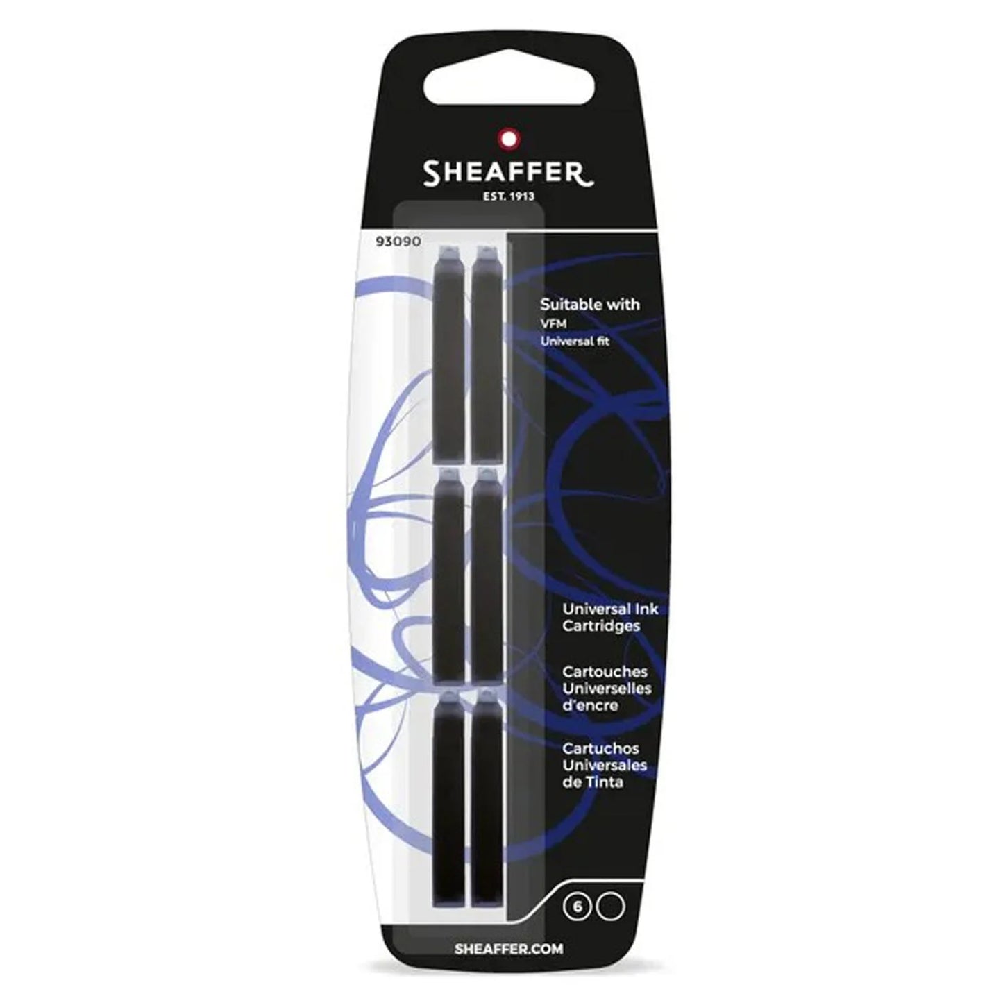 Sheaffer Cartridge Black VFM/ Universal(6 Pcs)