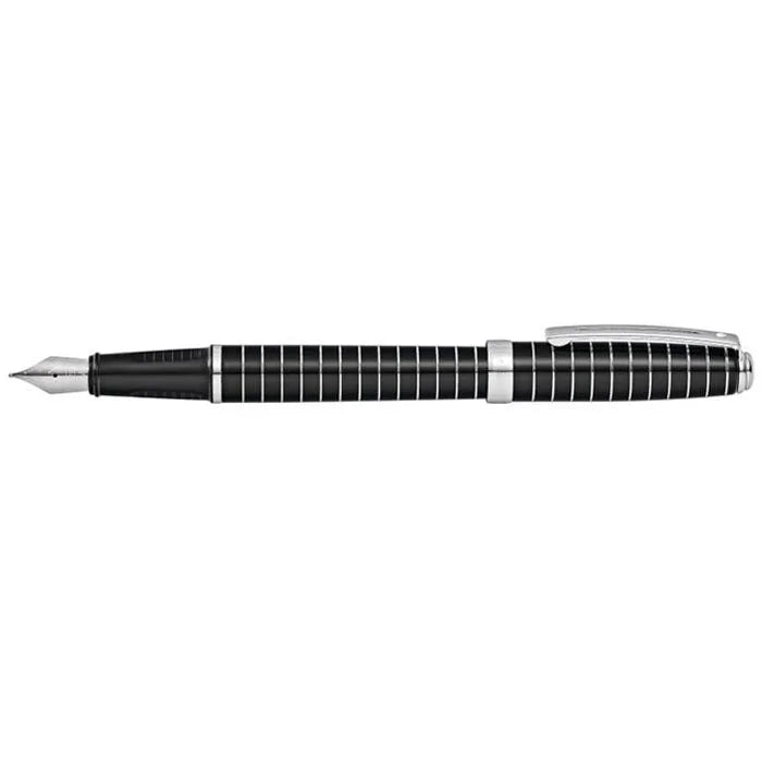 Sheaffer 9164 Black Lacquer Chrome Engraving Ct Fountain Pen Medium