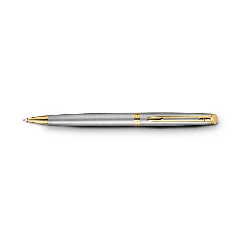 Waterman Hemisphere Stainless Steel Gold Trim Ball Pen