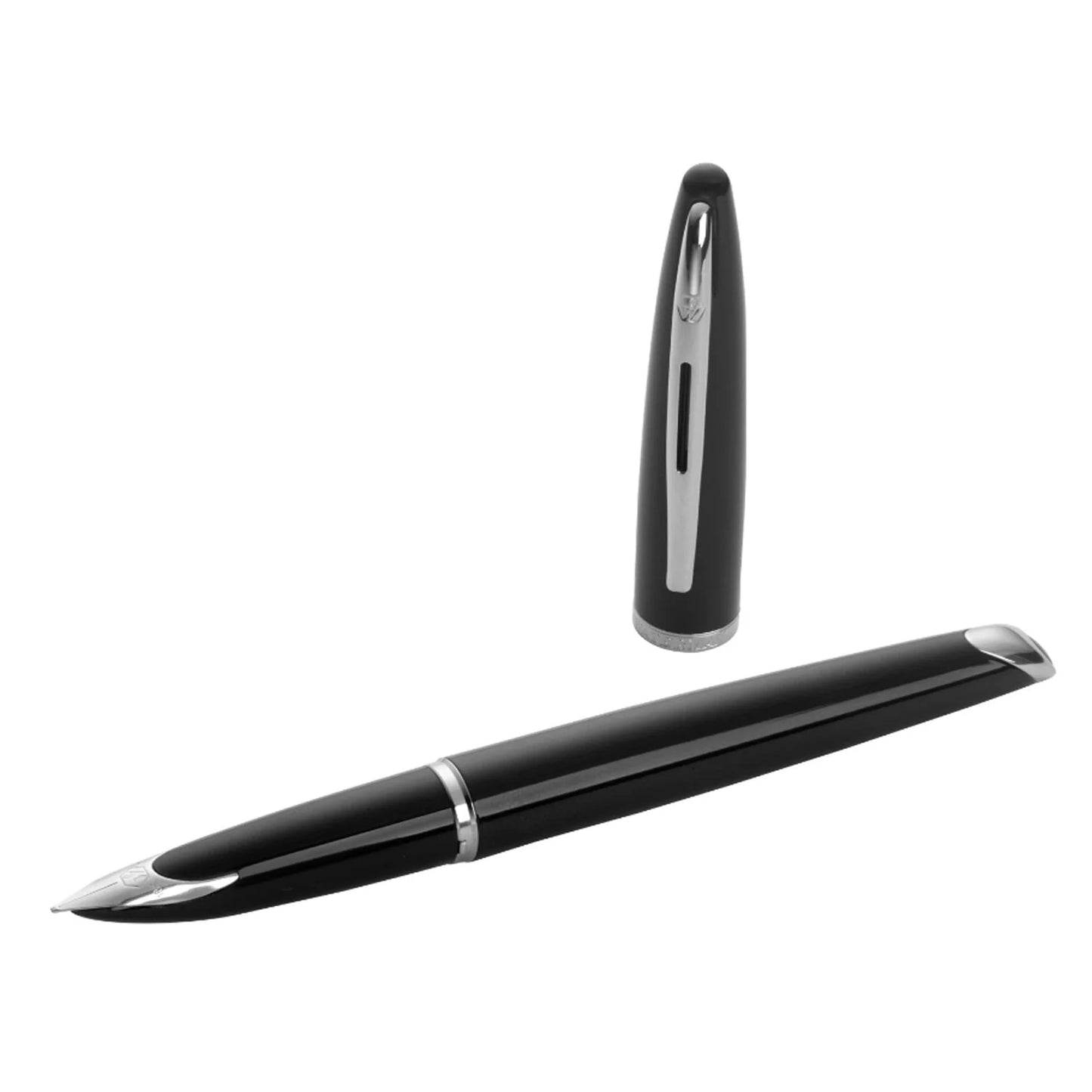 Waterman Carene Sea Black Chrome Trim Medium Nib Fountain Pen