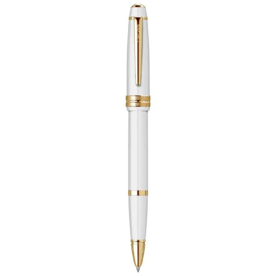 Cross 745-10 Bailey Light White Resin Gold Trim Roller Pen