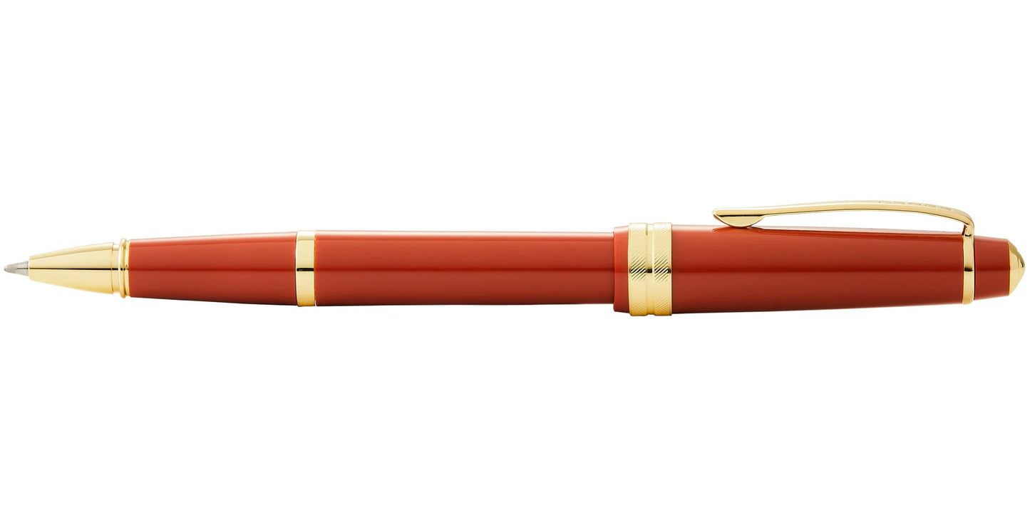 Cross 745-13 Bailey Amber Resin Gold Trim Roller Pen