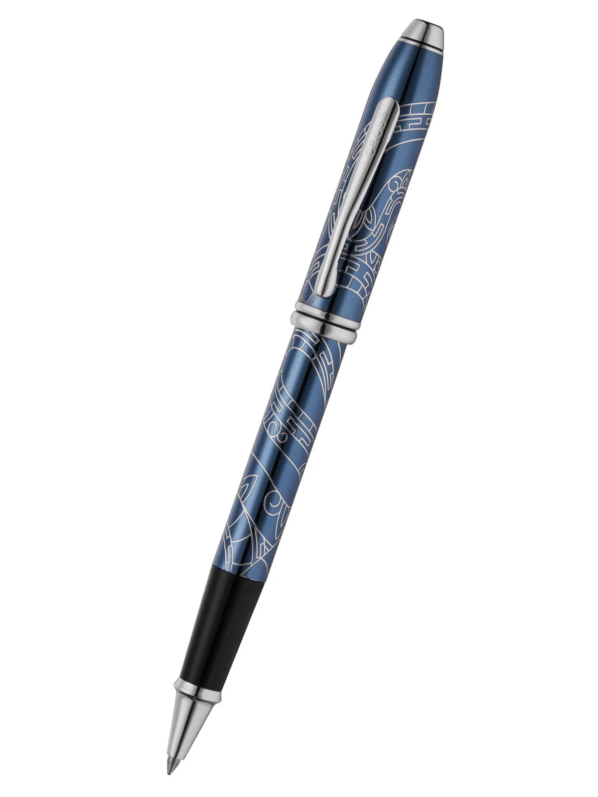 Cross 45-76 Townsend Year Of Snake Blue Lacquer With Chrome Engraving Roller Pen