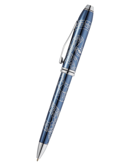 Cross 42-76 Townsend Year Of Snake Blue Lacquer With Chrome Engraving Ball Pen
