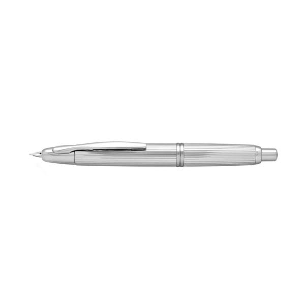 Pilot Capless Stripes Silver Medium Fountain Pen