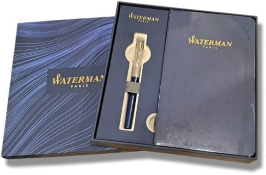 Waterman Allure Blue Fine Nib Fountain Pen With Note Book Gift Set