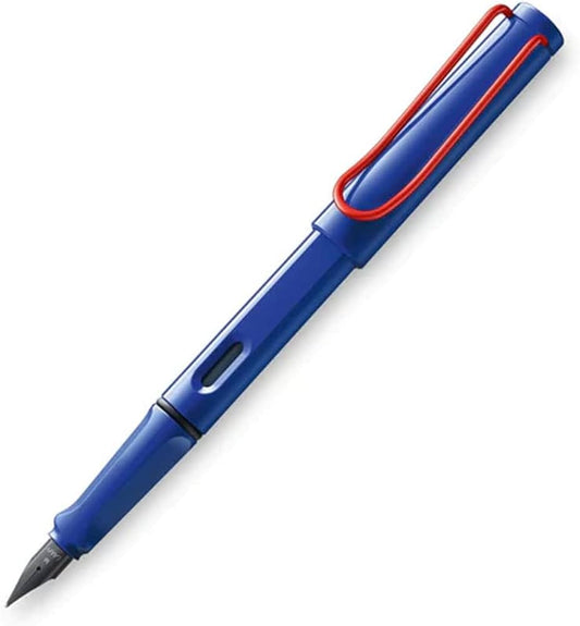Lamy 014M Safari Blue-Red Medium Fountain Pen Medium