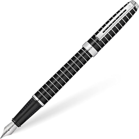 Sheaffer 9164 Black Lacquer Chrome Engraving Ct Fountain Pen  Medium