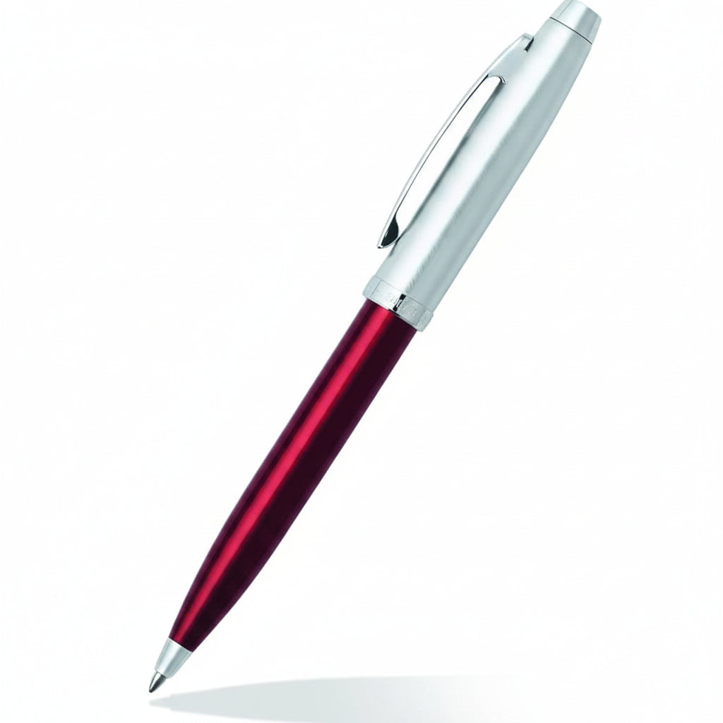 Sheaffer 9307Ball Pen Red -Brushed Chrome Ball Pen