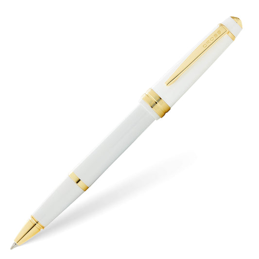 Cross 745-10 Bailey Light White Resin Gold Trim Roller Pen