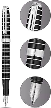 Sheaffer 9164 Black Lacquer Chrome Engraving Ct Fountain Pen  Medium