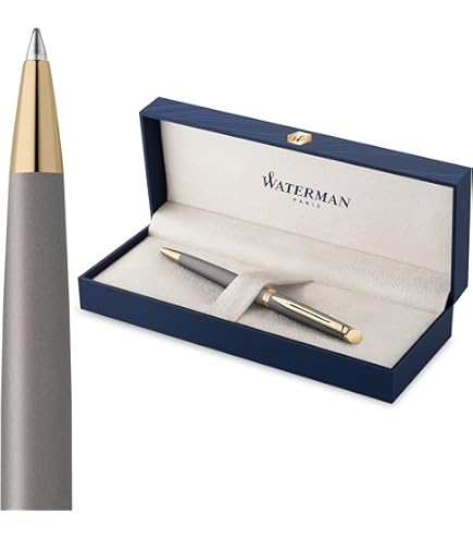 Waterman Hemisphere Metallic Grey Lacquer Gold Trim Ball Pen