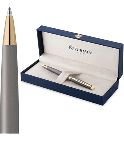 Waterman Hemisphere Metallic Grey Lacquer Gold Trim Ball Pen
