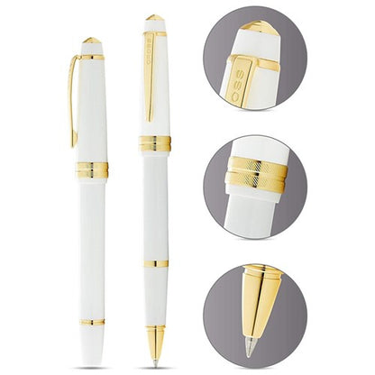 Cross 745-10 Bailey Light White Resin Gold Trim Roller Pen