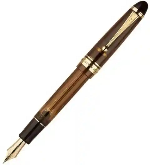 Pilot Custom 823 Brown Fountain Pen Broad + Ink Bottle