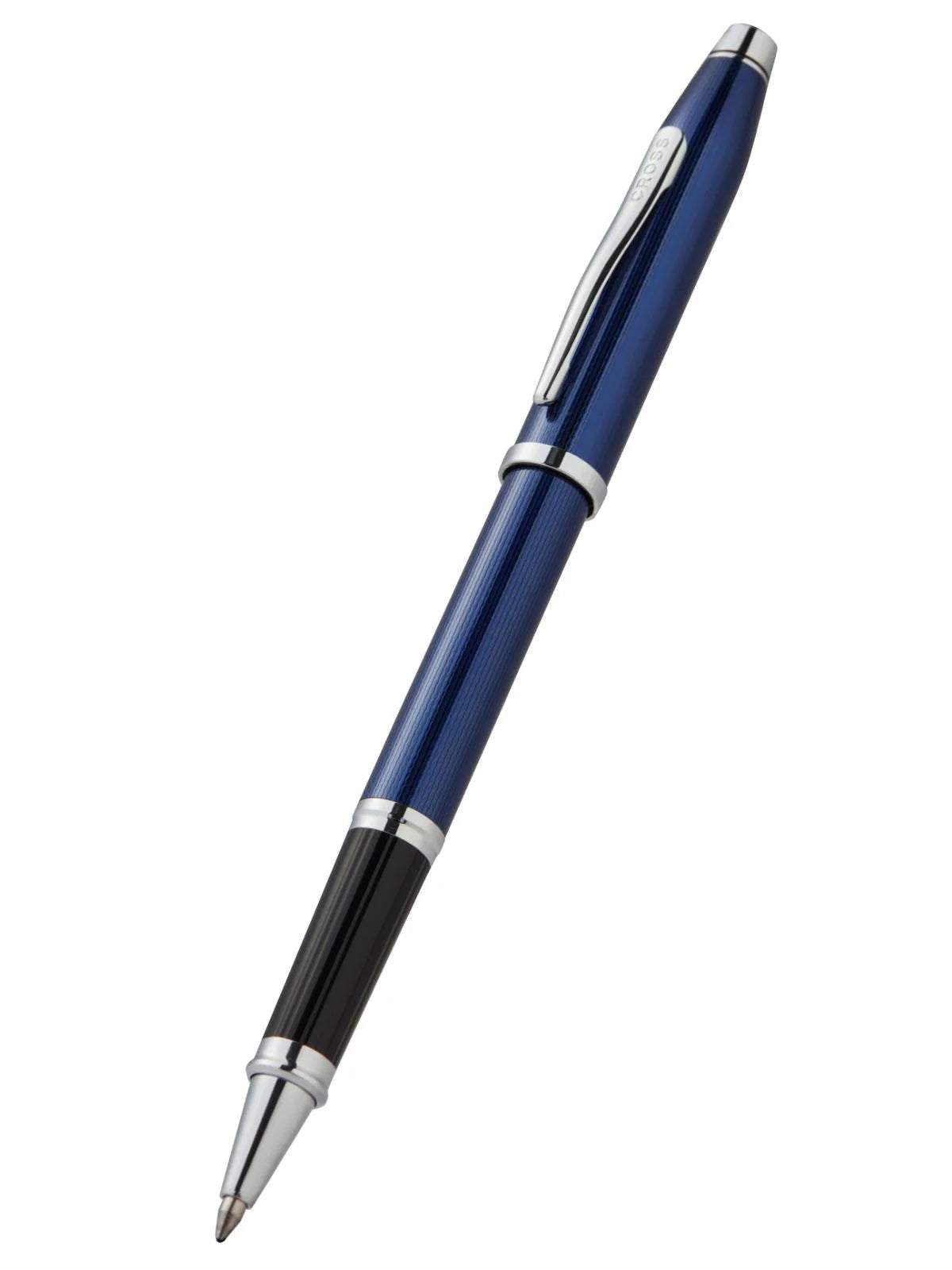 Cross 85WG-173 Century II Polished Tran Blue Engraved Pattern Roller Pen