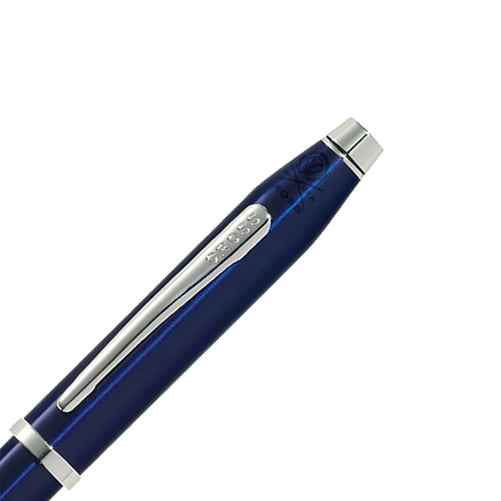 Cross 86WG-158 Cent II Translucent Blue Lacquer With Chrome Fountain Pen