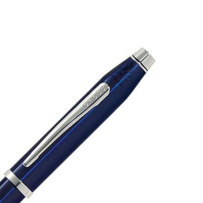 Cross 86WG-158 Cent II Translucent Blue Lacquer With Chrome Fountain Pen