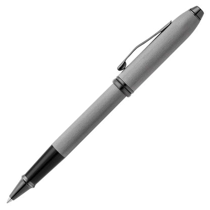 Cross 45-78 Townsend Grey Engraved Diamond Pattern Grey PVD Roller Pen