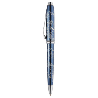 Cross 42-76 Townsend Year Of Snake Blue Lacquer With Chrome Engraving Ball Pen