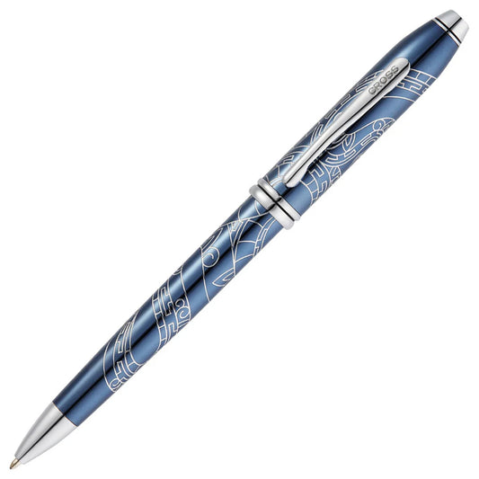 Cross 42-76 Townsend Year Of Snake Blue Lacquer With Chrome Engraving Ball Pen