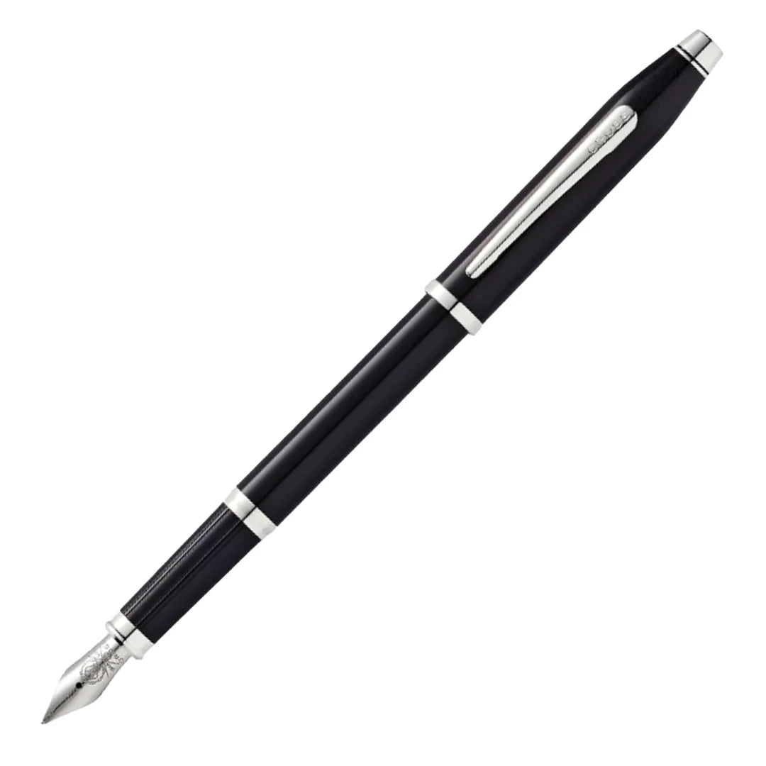 Cross 86WG-157 Cent II Black Lacquer With Chrome M Fountain Pen