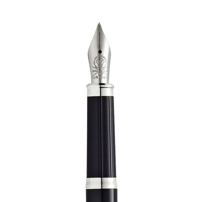 Cross 86WG-157 Cent II Black Lacquer With Chrome M Fountain Pen