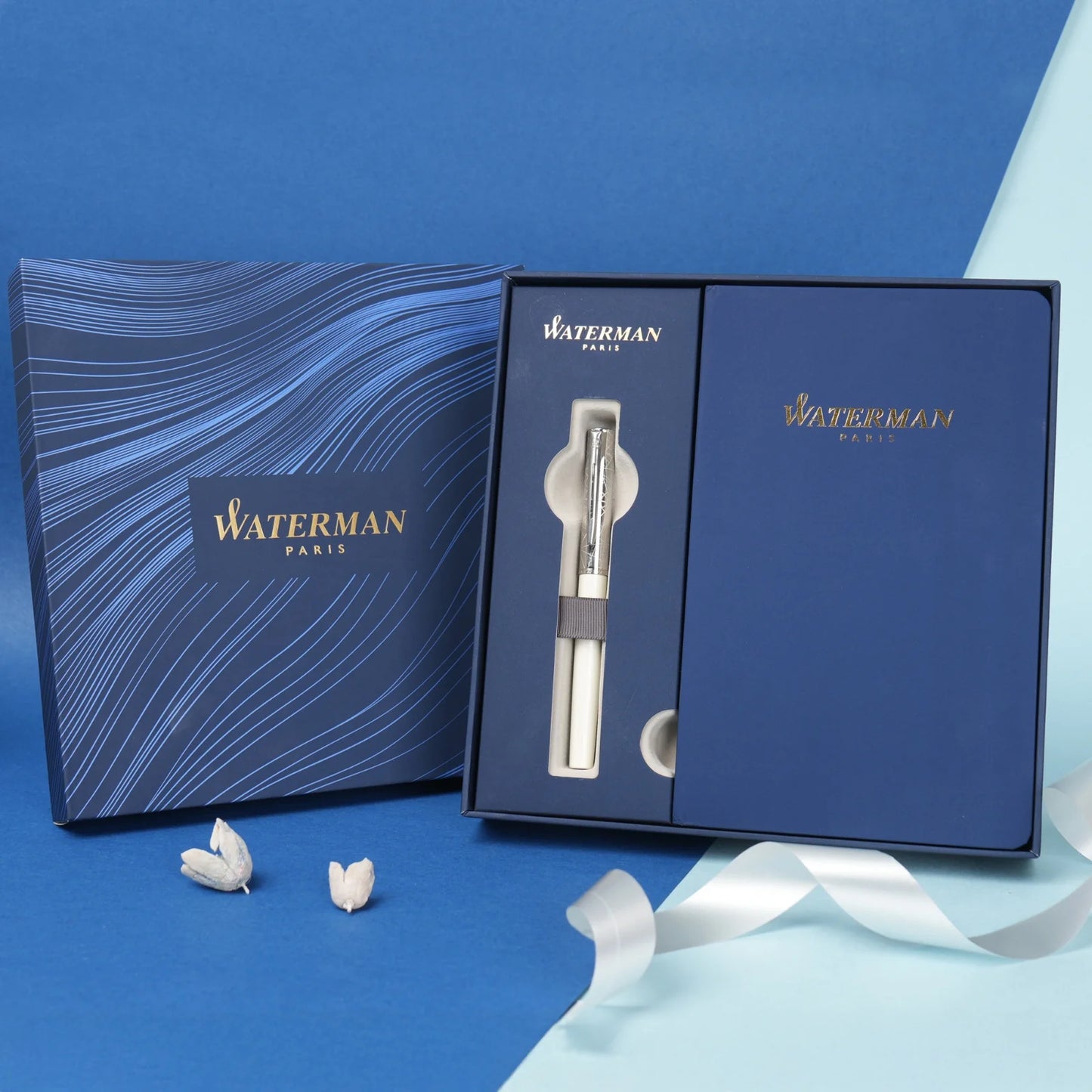 Waterman Allure White Fine Nib Fountain Pen With Note Book Gift Set