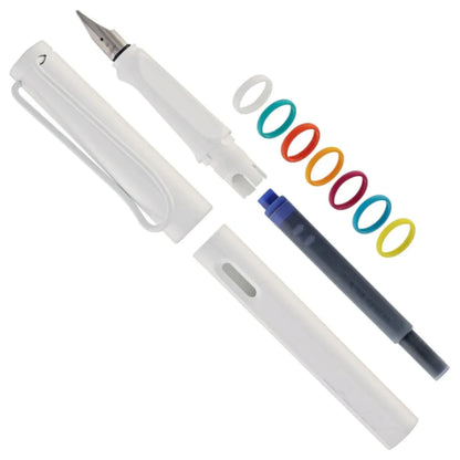 Lamy 0B1M Safari White Multi Ring M Fountain Pen Medium