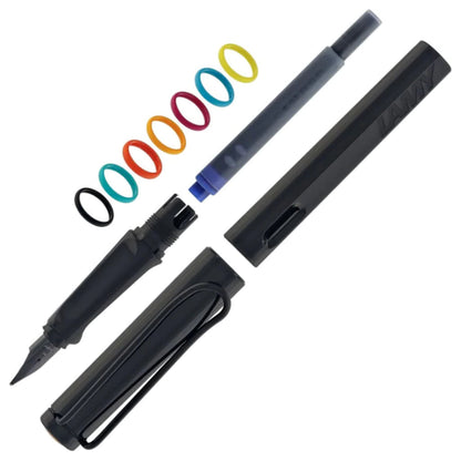 Lamy 0B2M Safari Black Multi Ring M Fountain Pen Medium