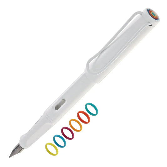 Lamy 0B1M Safari White Multi Ring M Fountain Pen Medium