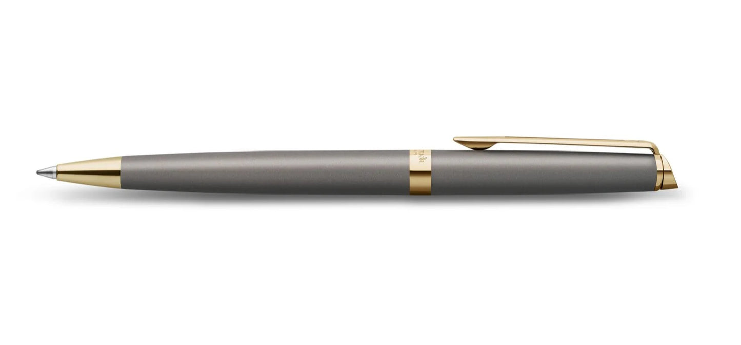 Waterman Hemisphere Metallic Grey Lacquer Gold Trim Ball Pen