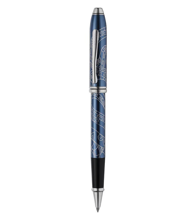 Cross 45-76 Townsend Year Of Snake Blue Lacquer With Chrome Engraving Roller Pen