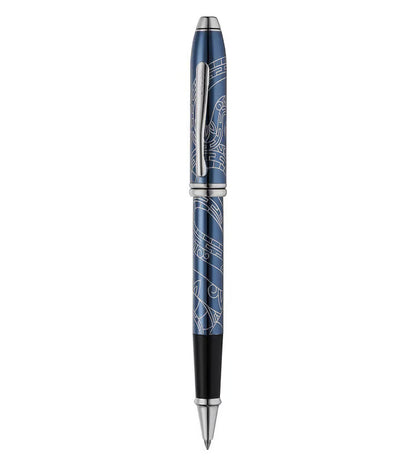 Cross 45-76 Townsend Year Of Snake Blue Lacquer With Chrome Engraving Roller Pen