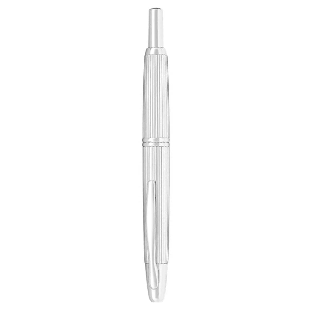 Pilot Capless Stripes Silver Medium Fountain Pen
