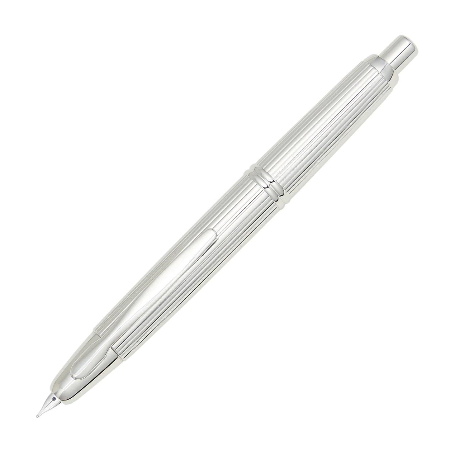 Pilot Capless Stripes Silver Medium Fountain Pen  2051
