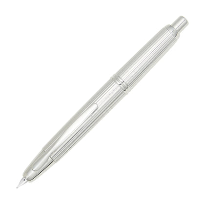 Pilot Capless Stripes Silver Medium Fountain Pen  2051