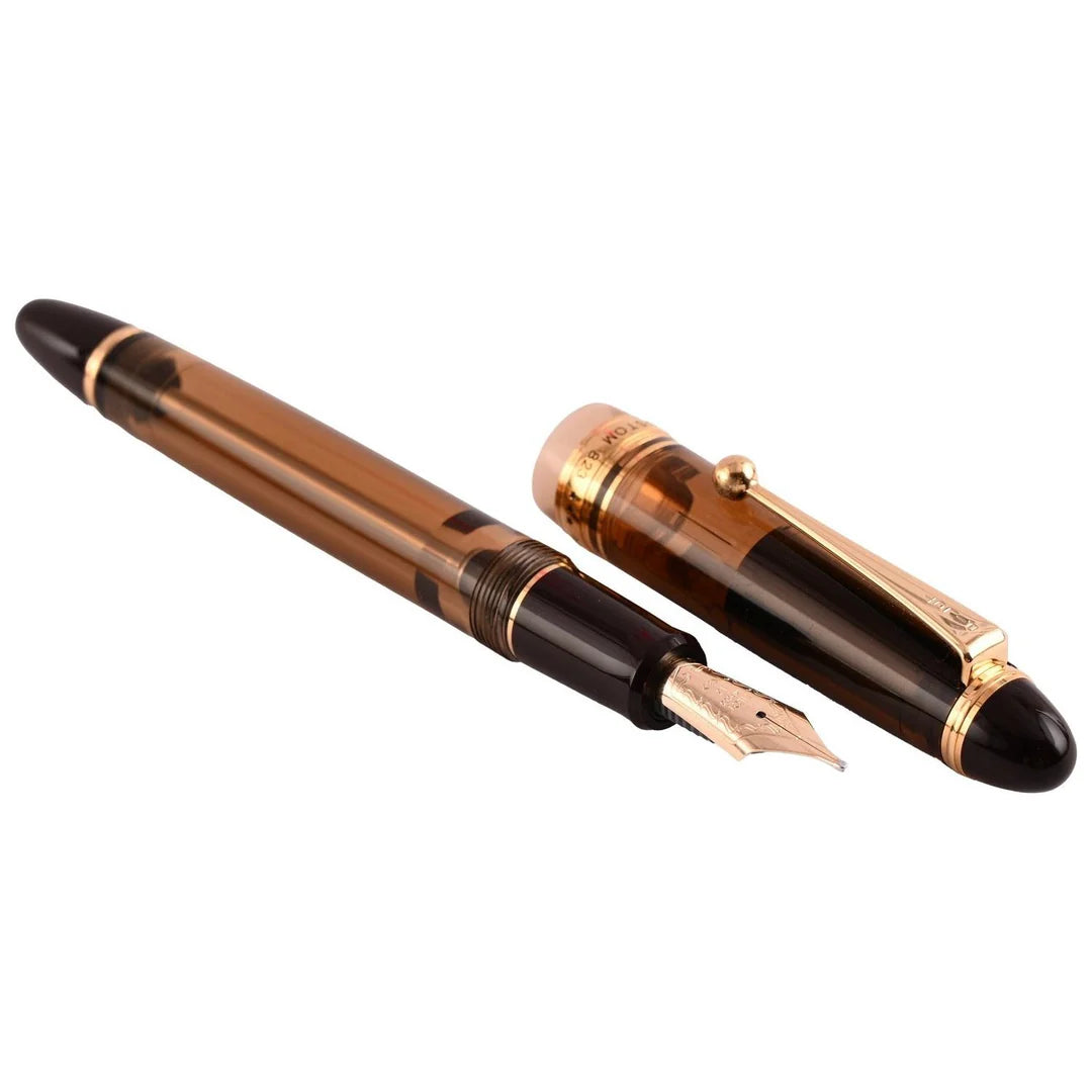 Pilot Custom 823 Brown Broad Fountain Pen + Ink Bottle