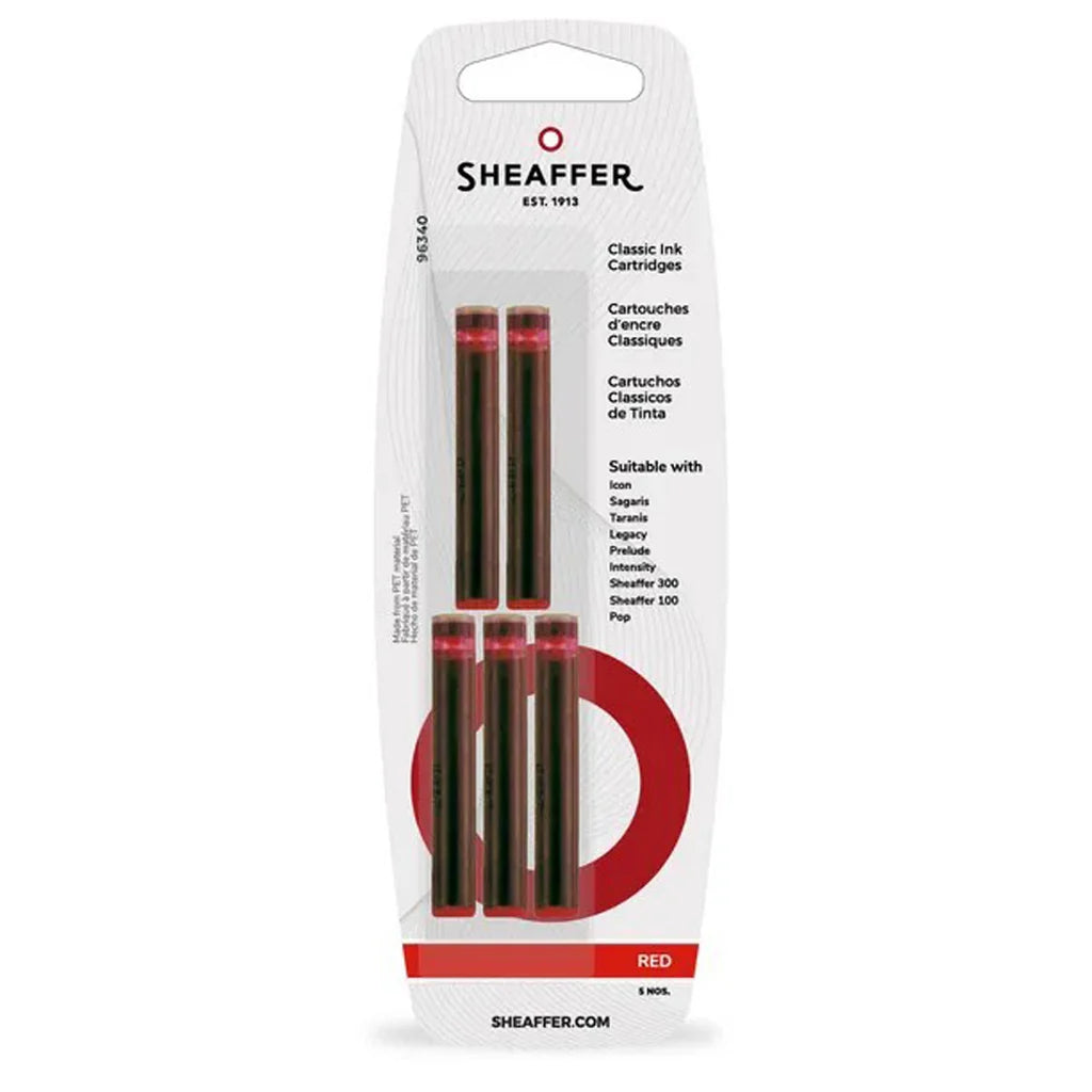 Sheaffer Cartridge Red Classic (pack of 5 Pcs)