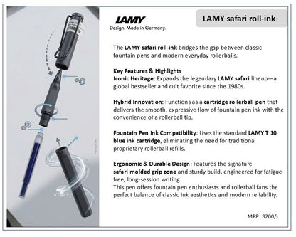 Lamy 617 Safari Umbra Roller pen with Cartridge T10