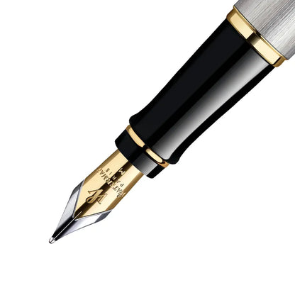 Waterman Expert Stainless Steel Gold Trim Medium Nib  Fountain Pen
