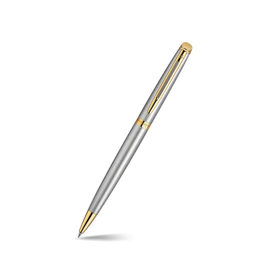 Waterman Hemisphere Stainless Steel Gold Trim Ball Pen