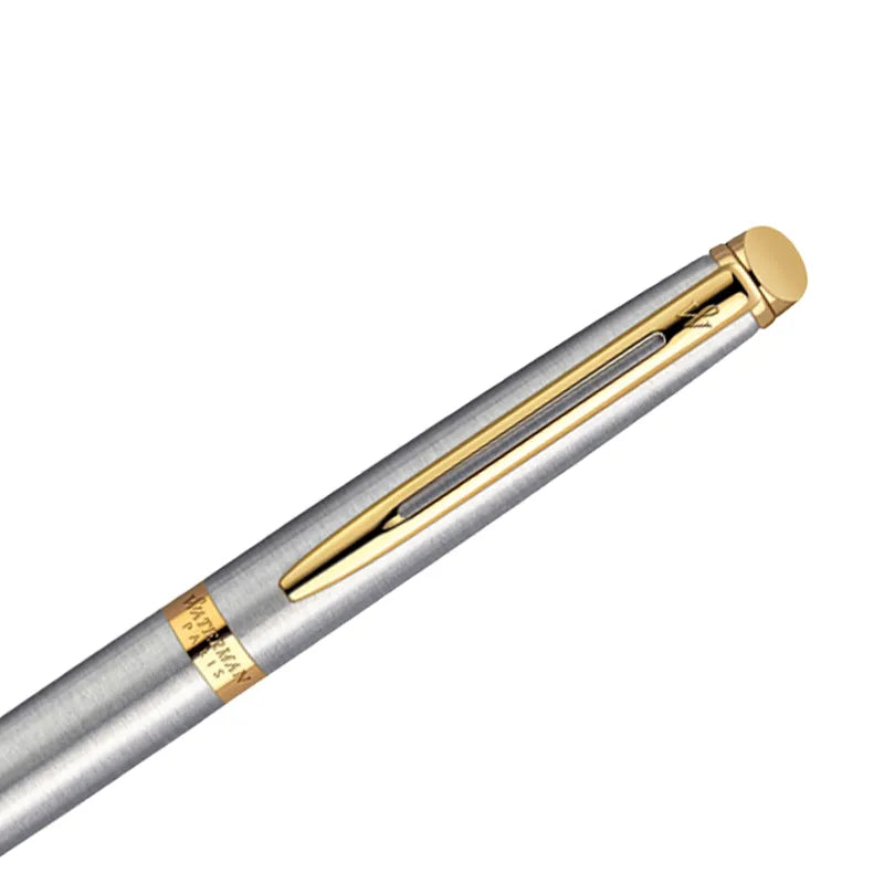 Waterman Hemisphere Stainless Steel Gold Trim Ball Pen