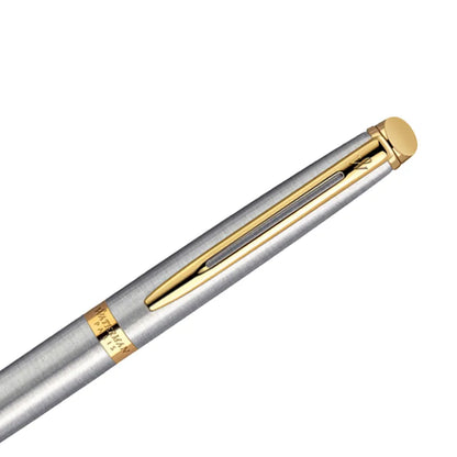 Waterman Hemisphere Stainless Steel Gold Trim Ball Pen