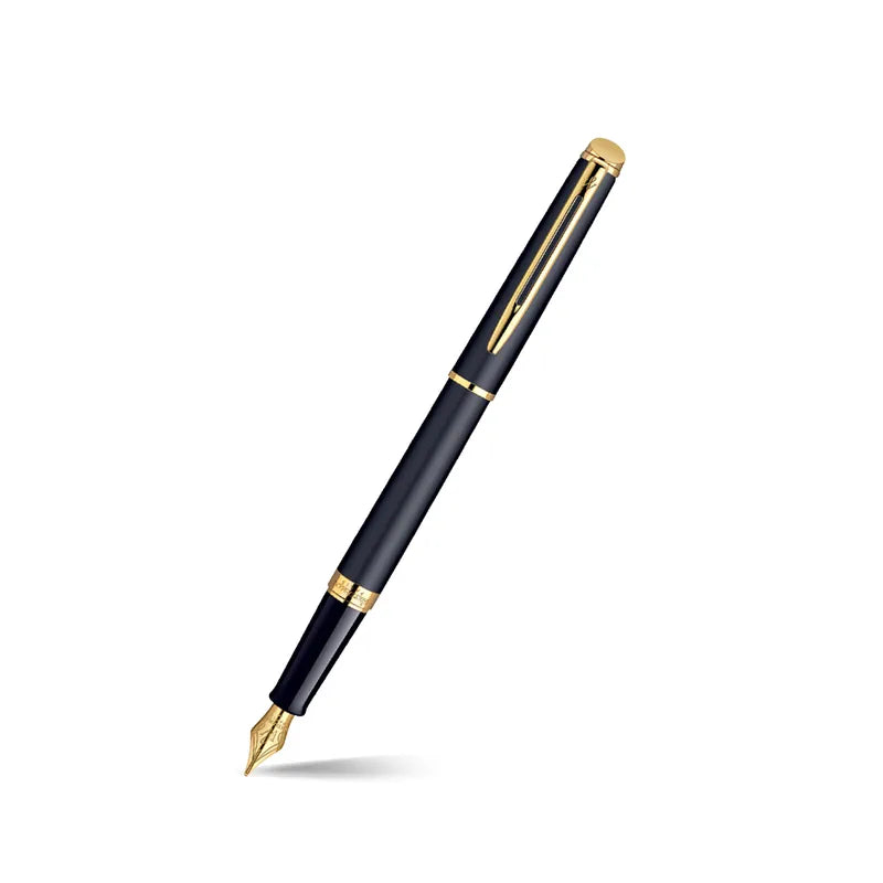 Waterman Hemisphere Matte Black Gold Trim Medium Fountain Pen
