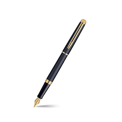 Waterman Hemisphere Matte Black Gold Trim Medium Fountain Pen