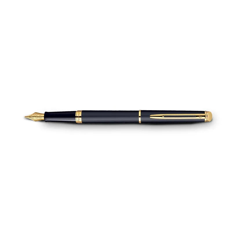 Waterman Hemisphere Matte Black Gold Trim Medium Fountain Pen